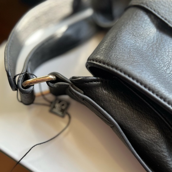 MMS Large Crossbody Messenger Bag with Gold Accents - Picture 3 of 11